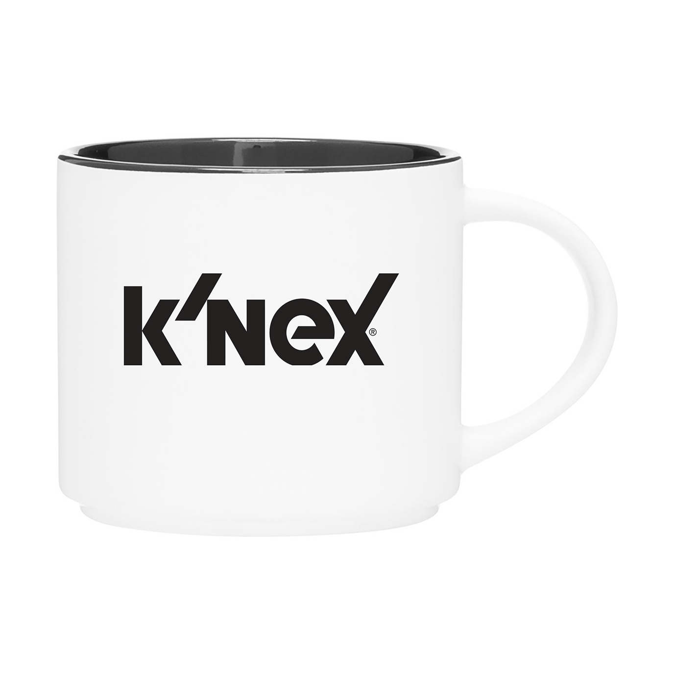 16 oz Monaco Mug — White Exterior — Black
