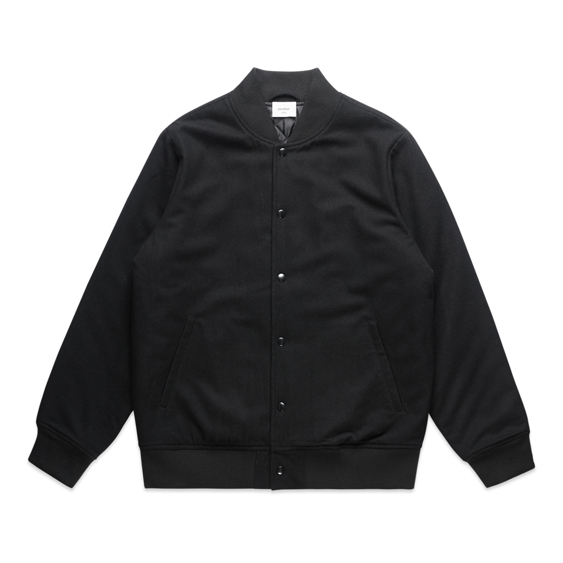 AS Colour Felt Bomber Jacket 5512 in Black, front view