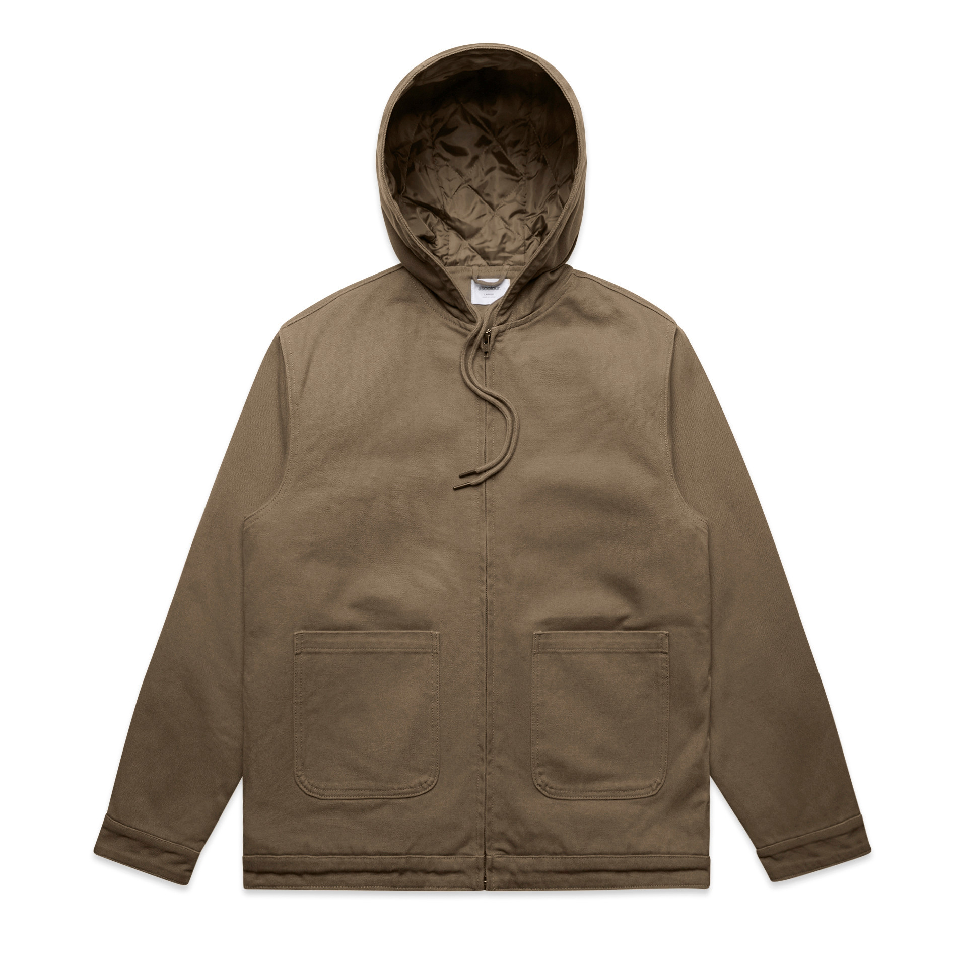 AS Colour Canvas Hooded Jacket 5529 in Walnut, front view