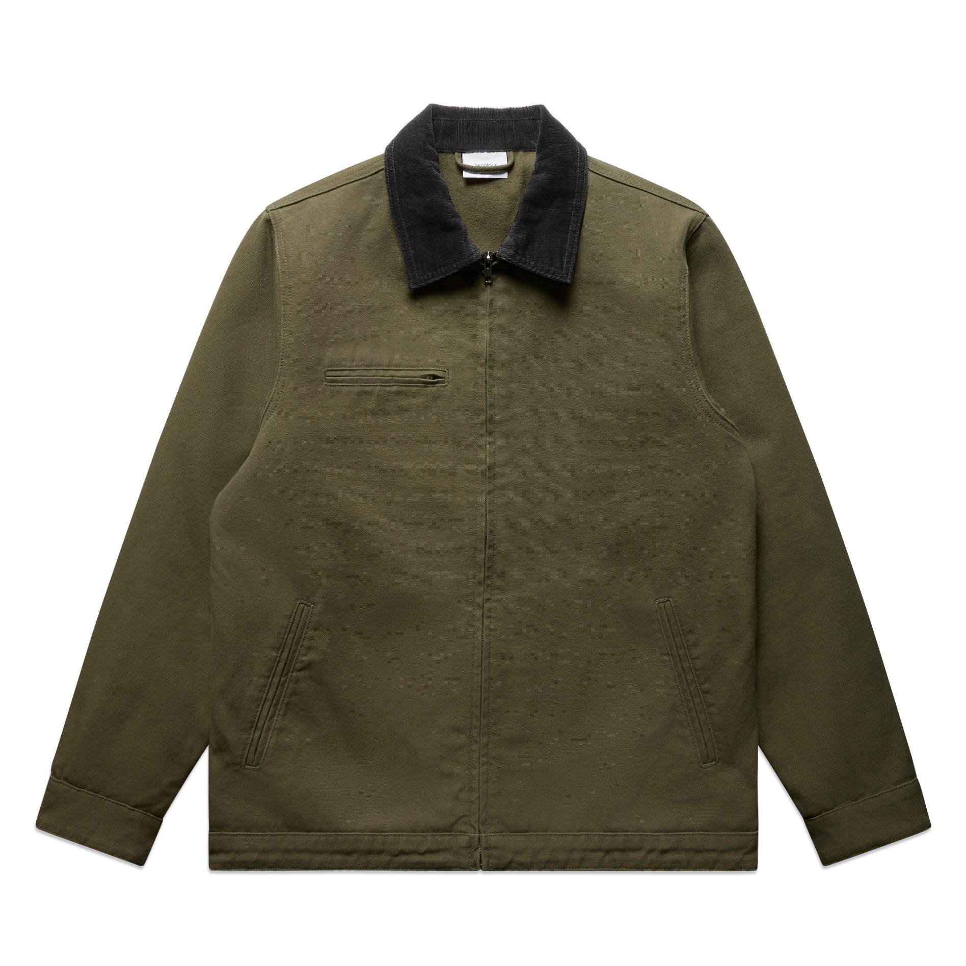 AS Colour Canvas Cord Collar Jacket 5533 in Army, front view