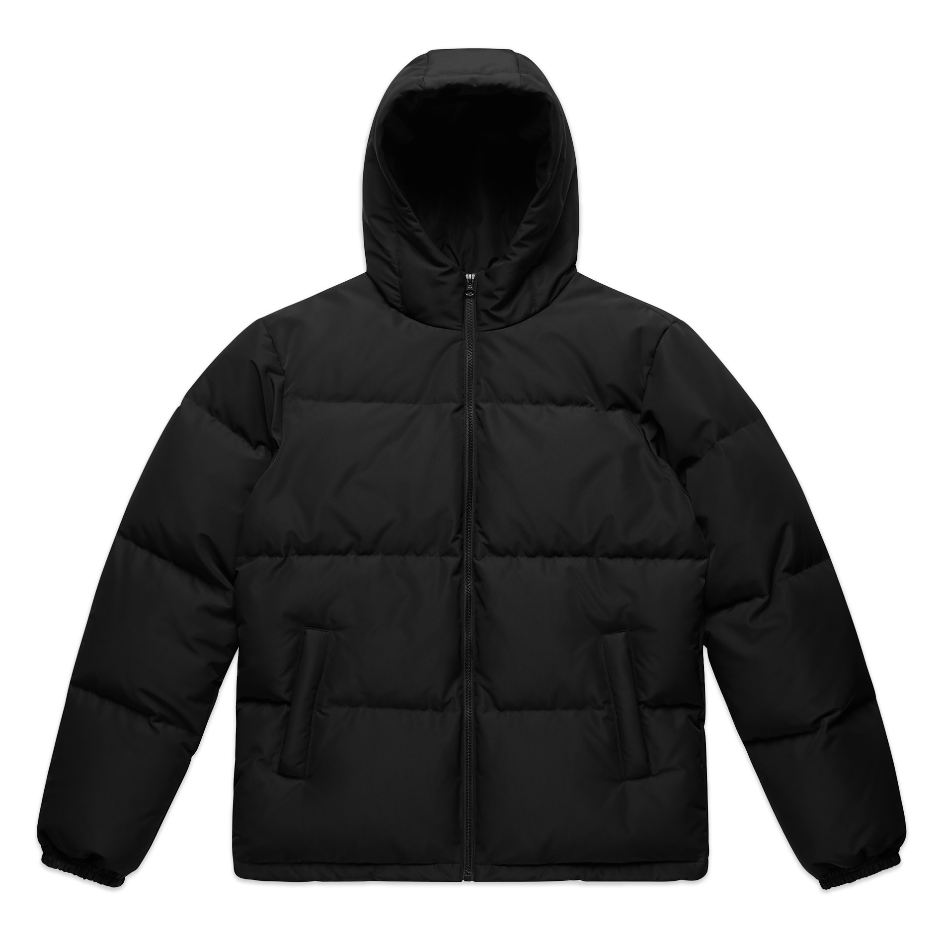 AS Colour Hooded Puffer Jacket 5590 in Black, front view