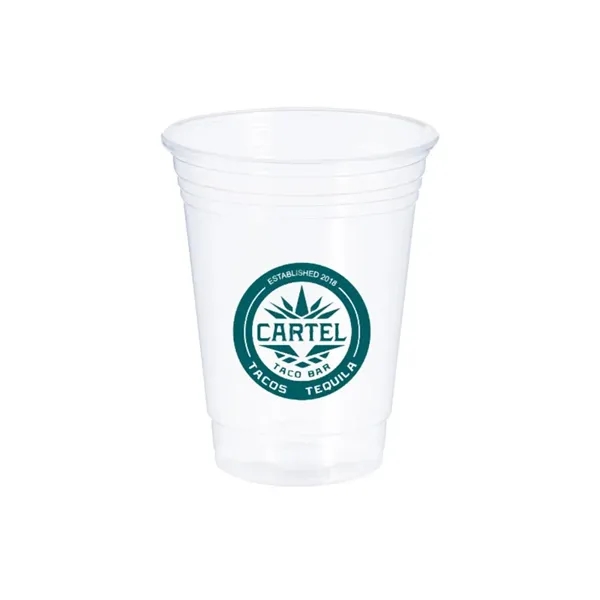 Color Cup 16 oz soft sided clear cup CT16T with sample decoration