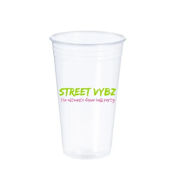 Color Cup 24 oz soft sided clear cup CT24T with sample decoration
