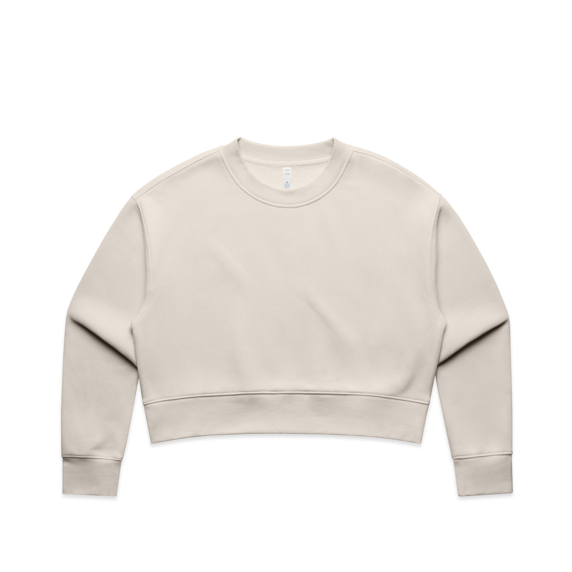 AS Colour Wo's Relax Crop Crew 4169 in Bone, front view