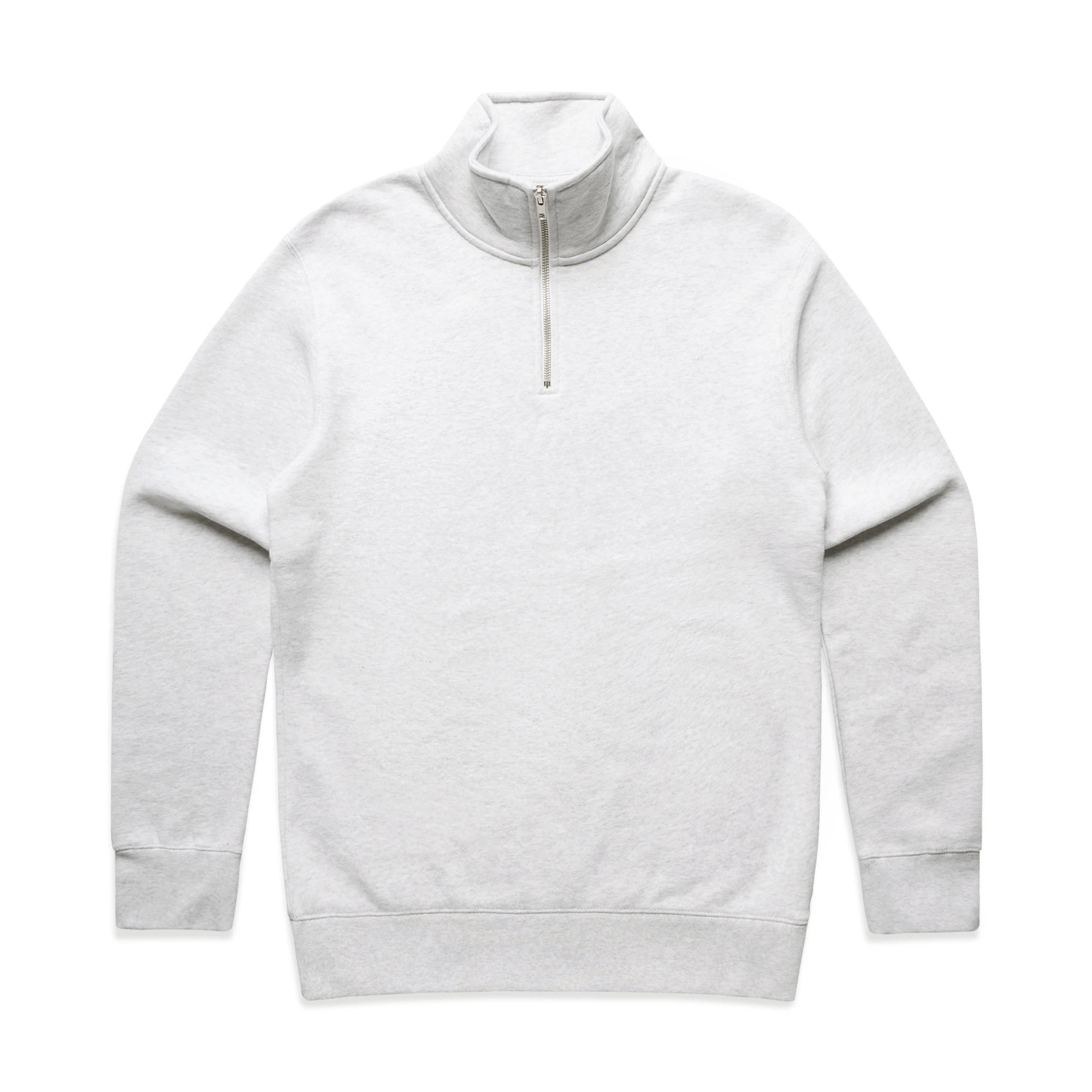AS Colour Stencil Half Zip Crew 5125 in White Heather, front view