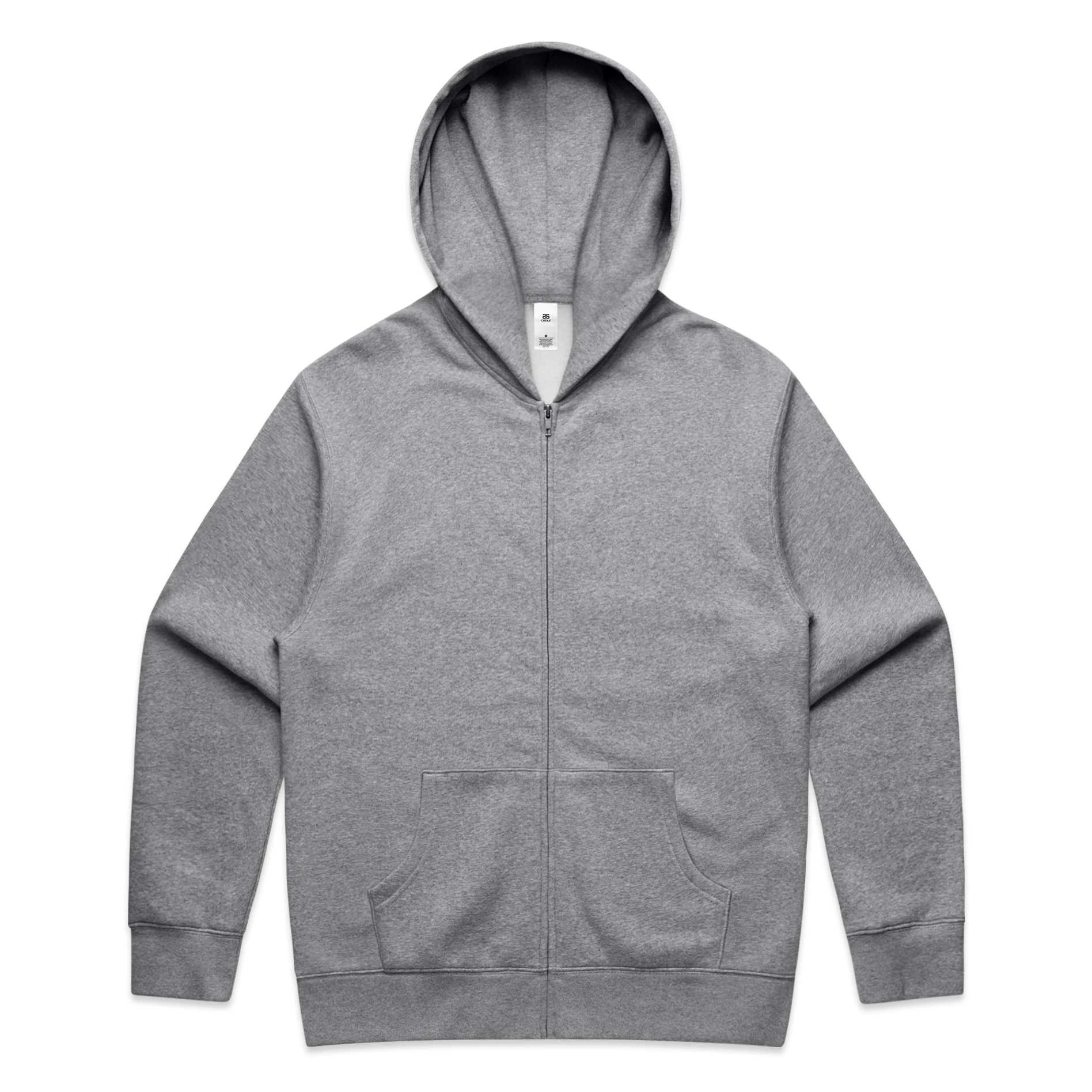 AS Colour Relax Zip Hood 5162 in Athletic Heather, front view
