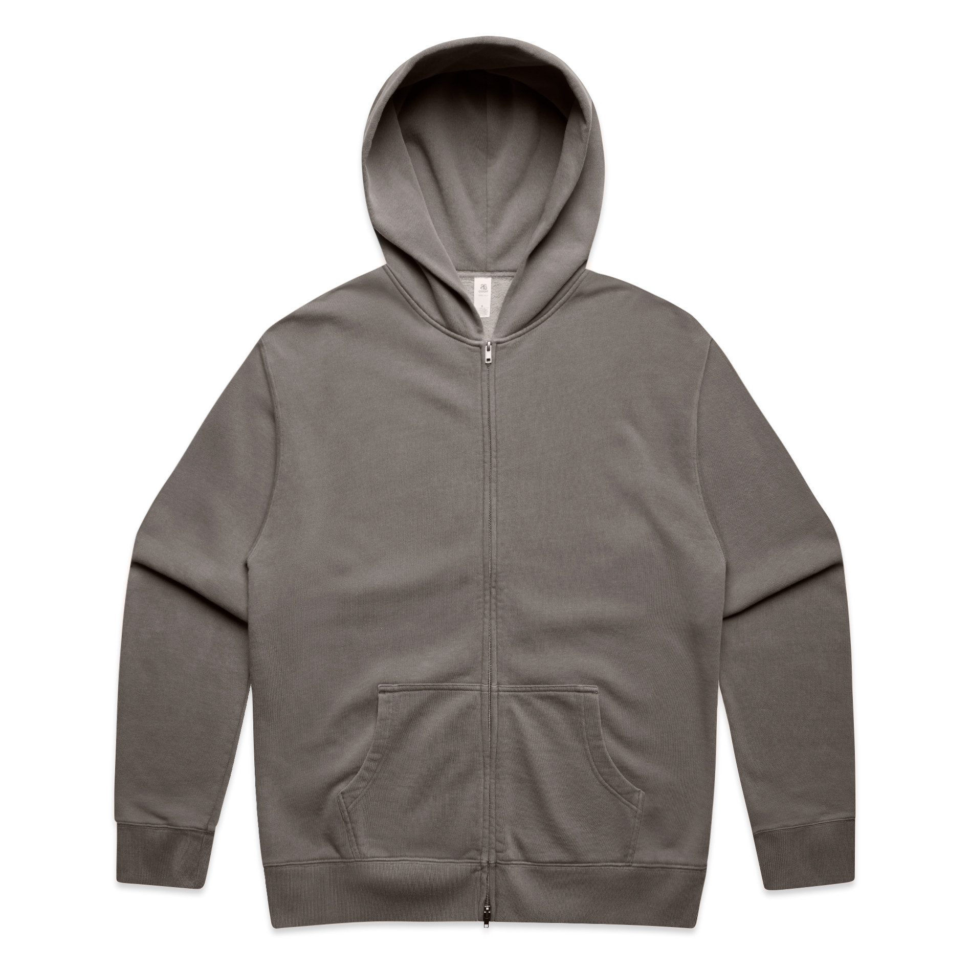 AS Colour Relax Faded Zip Hood 5170 in Faded Grey, front view