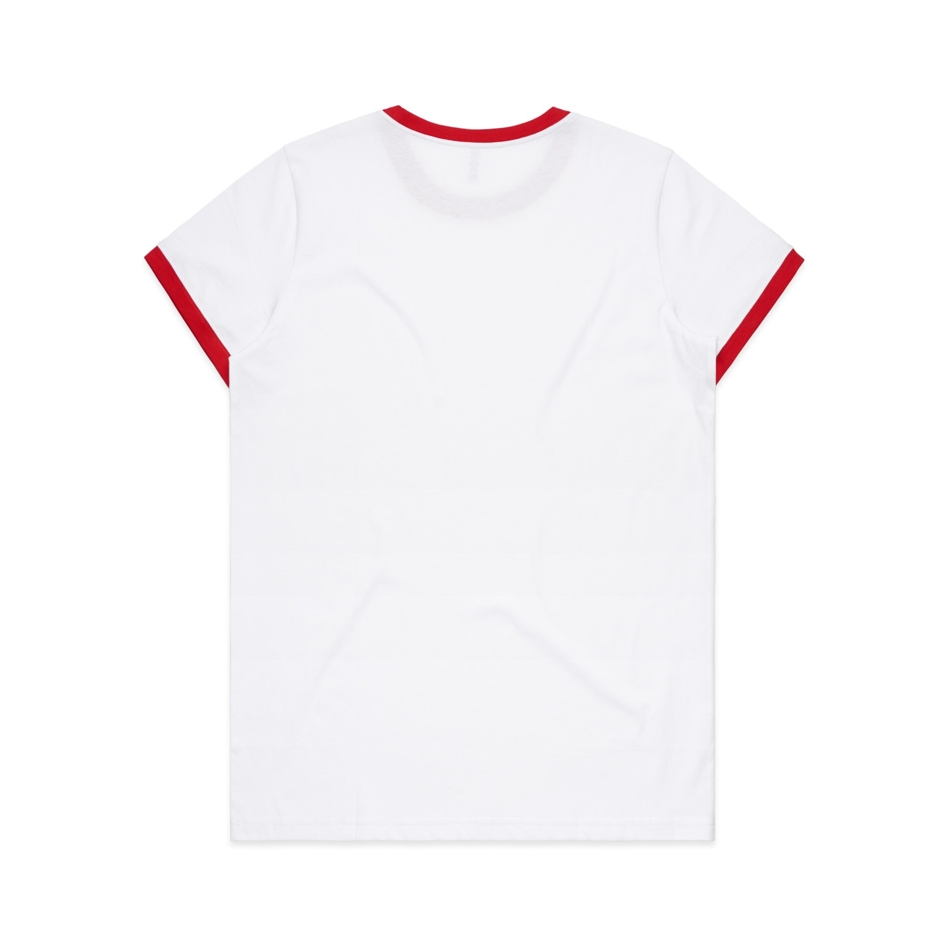 AS Colour Wo's Maple Ringer Tee 4053 in White/Red, back view