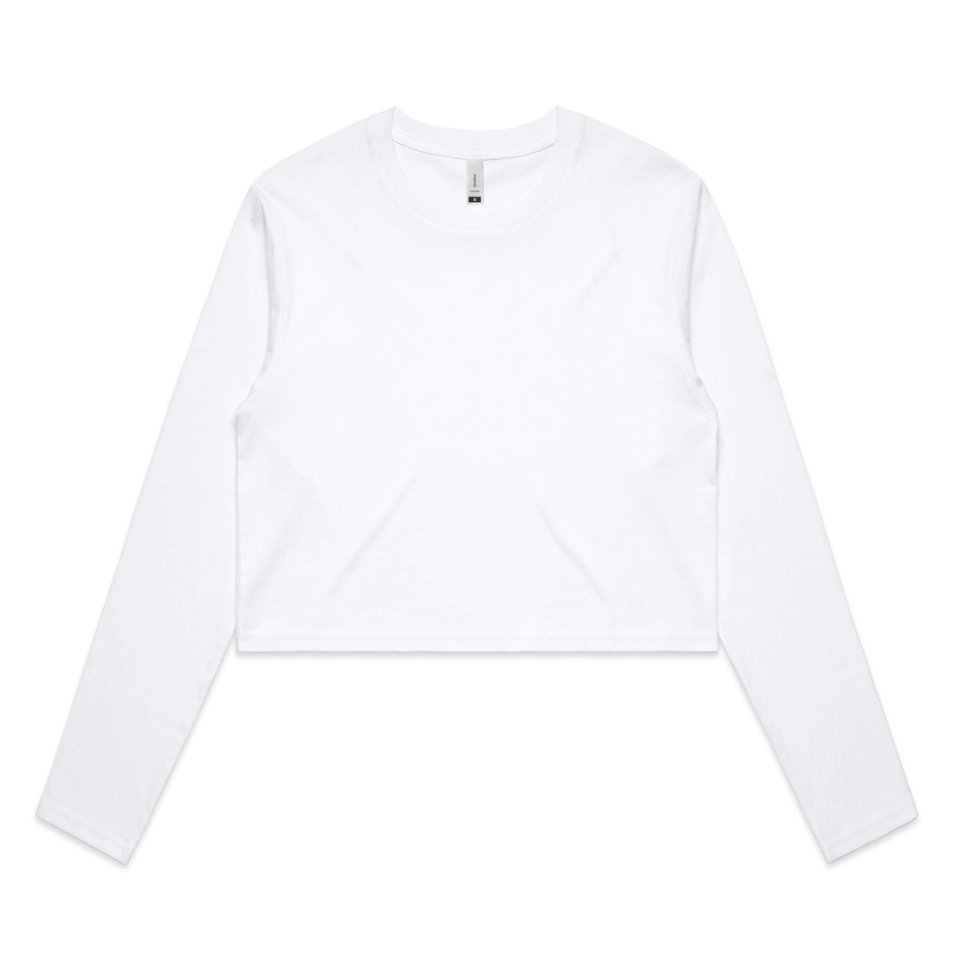 AS Colour Wo's Crop L/S Tee 4058 in White, front view