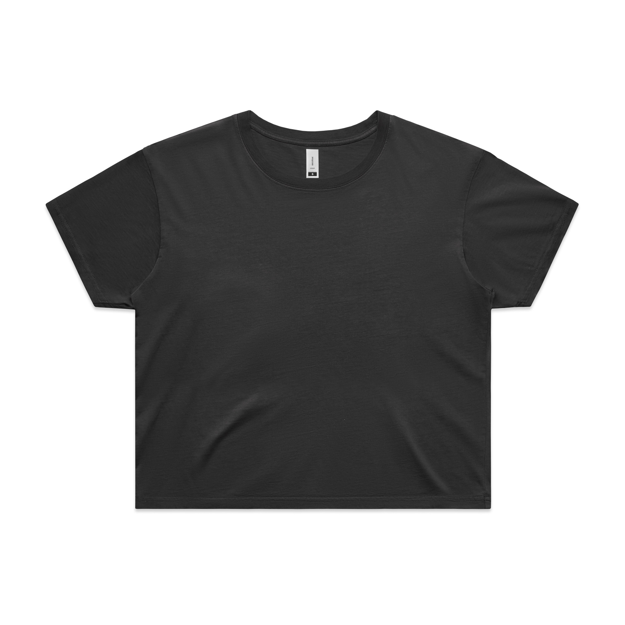 AS Colour Wo's Faded Crop Tee 4062F in Faded Black, front view