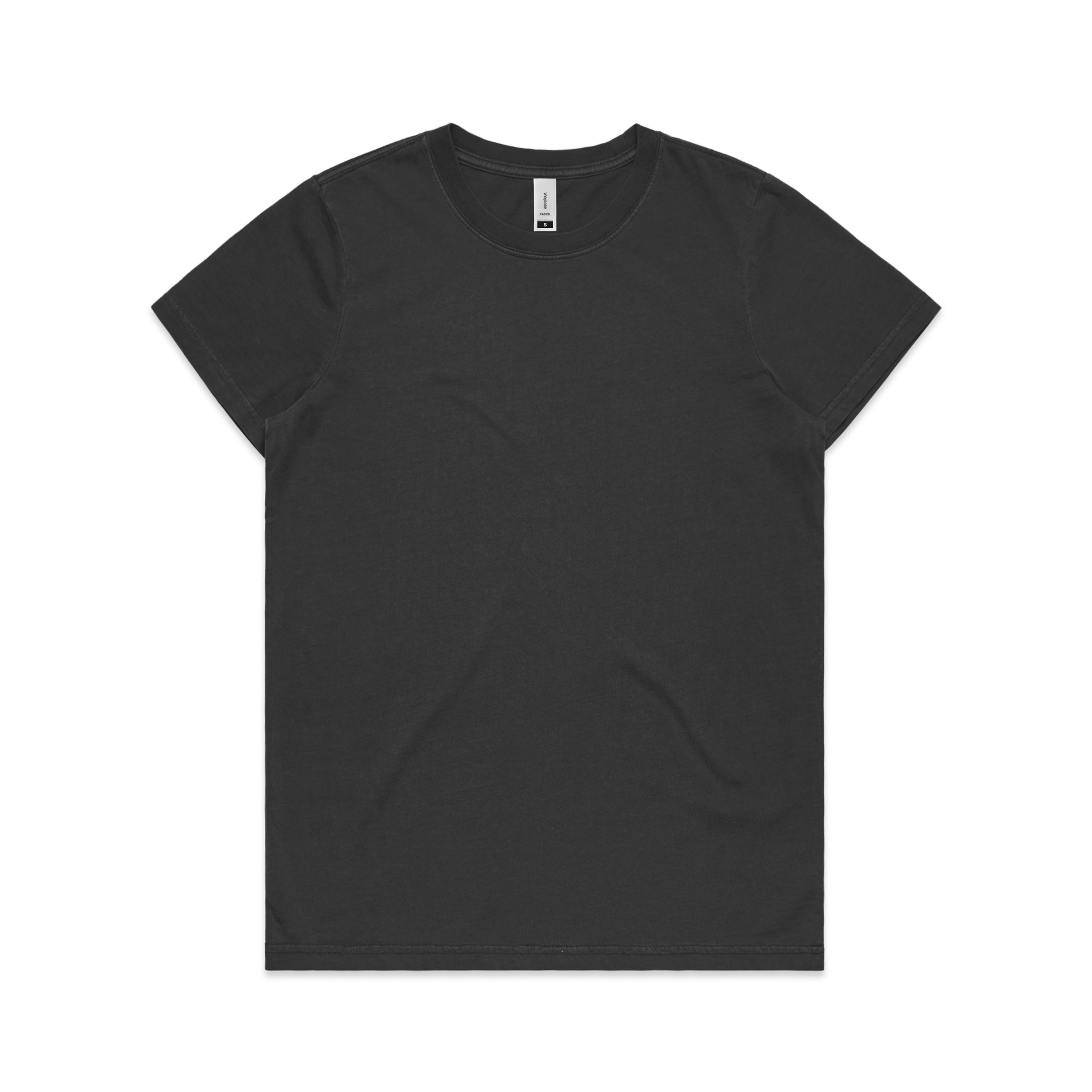 AS Colour Wo's Maple Faded Tee 4065 in Faded Black, front view
