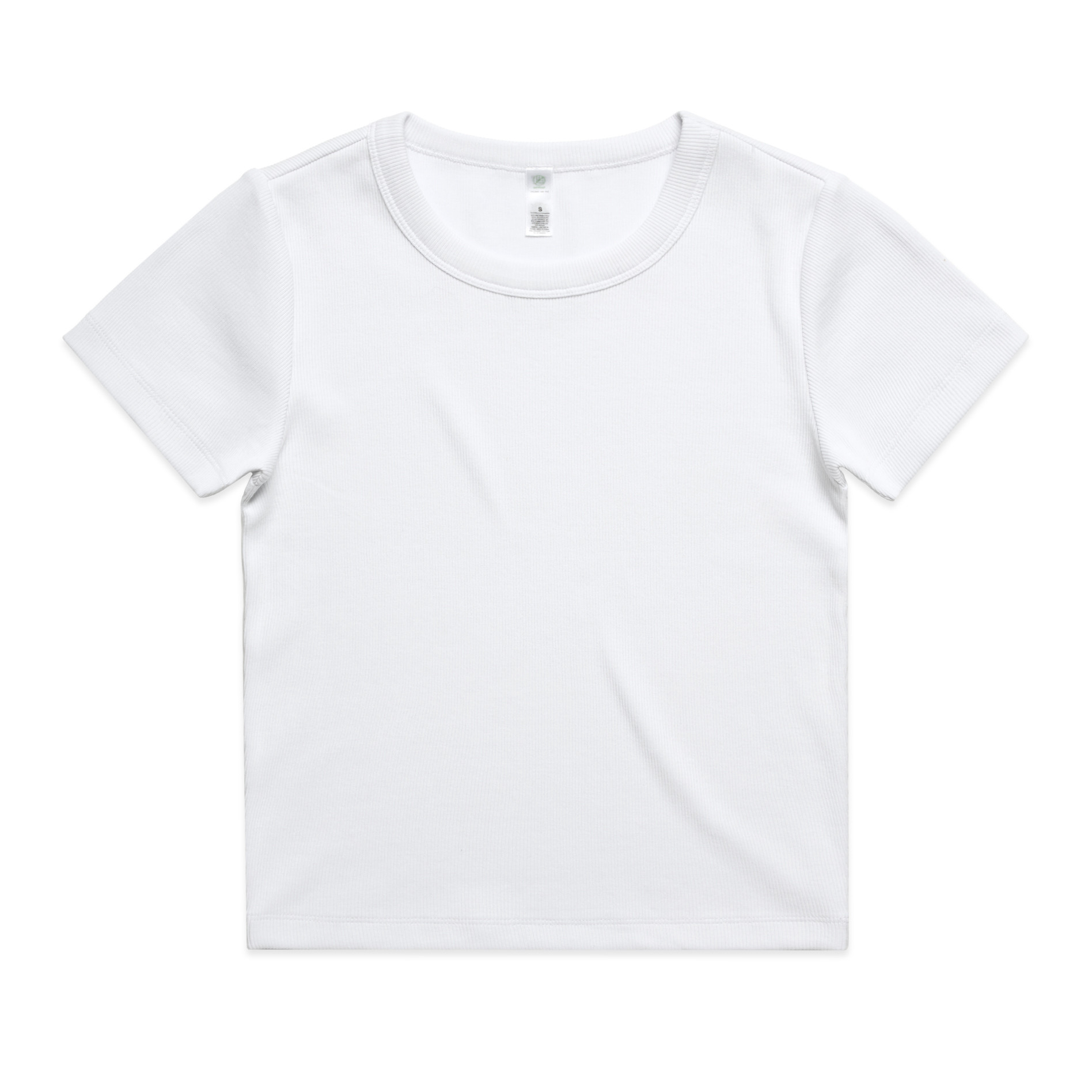 AS Colour Wo's Organic Rib Tee 4092G in White, front view