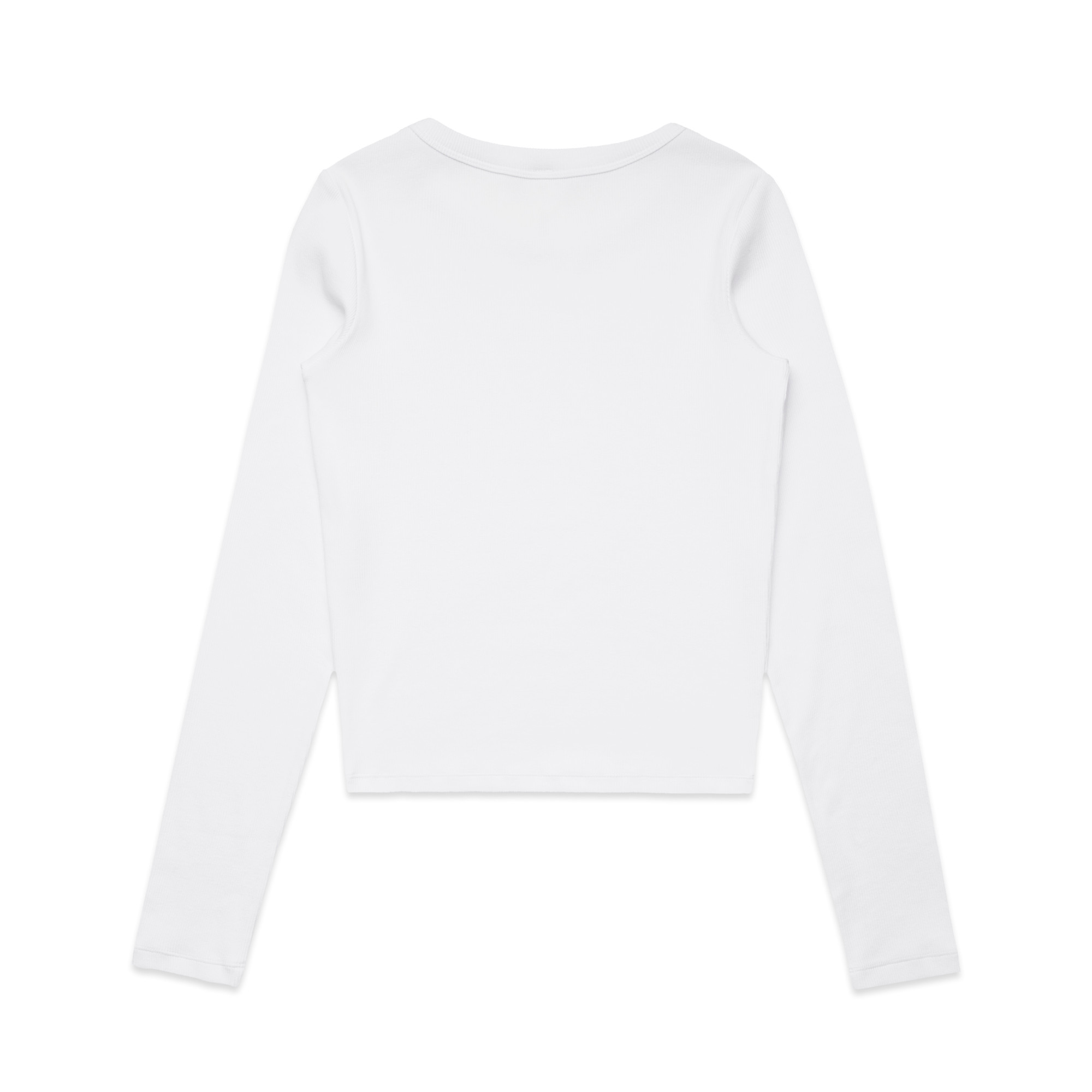 AS Colour Wo's Organic Rib L/S Tee 4096 in White, back view