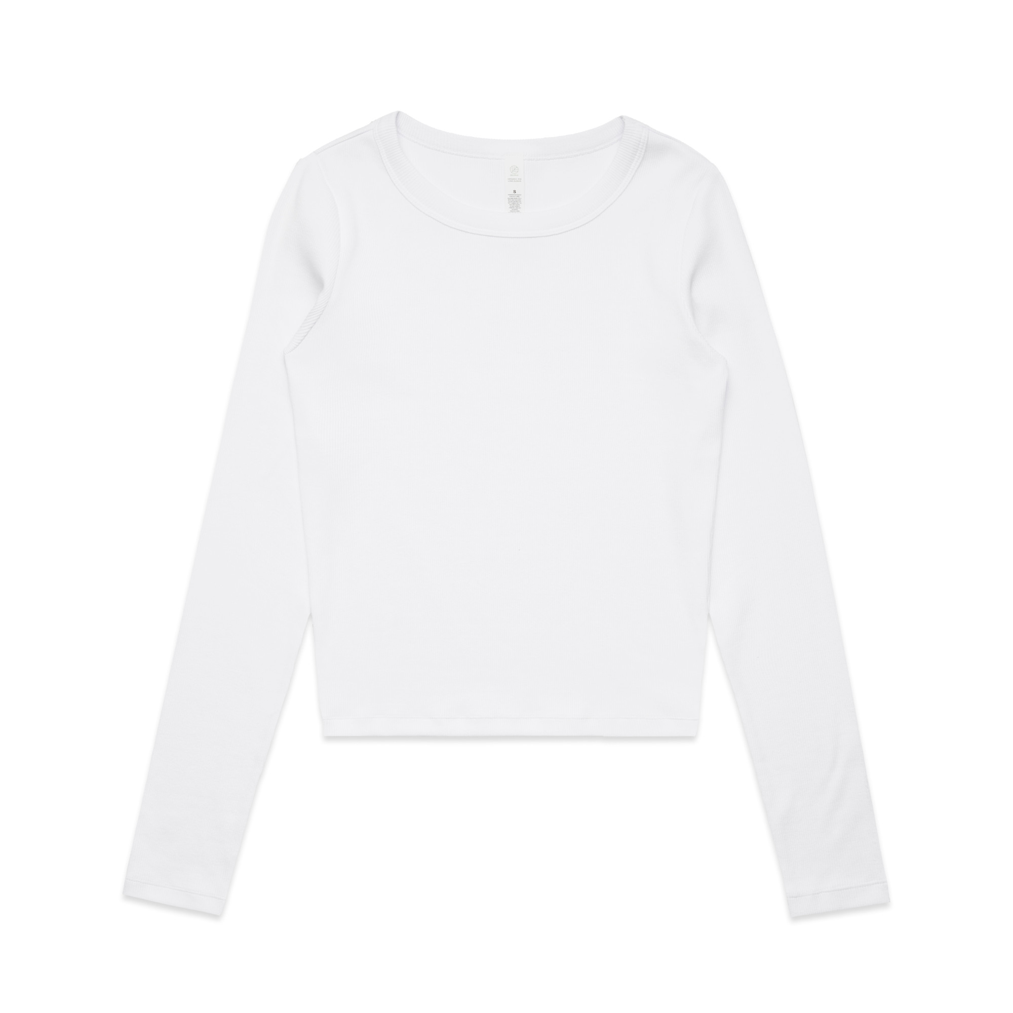AS Colour Wo's Organic Rib L/S Tee 4096 in White, front view