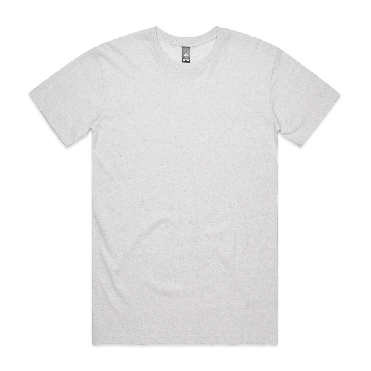 AS Colour Staple Heather Tee | 5001M in White Heather, front view