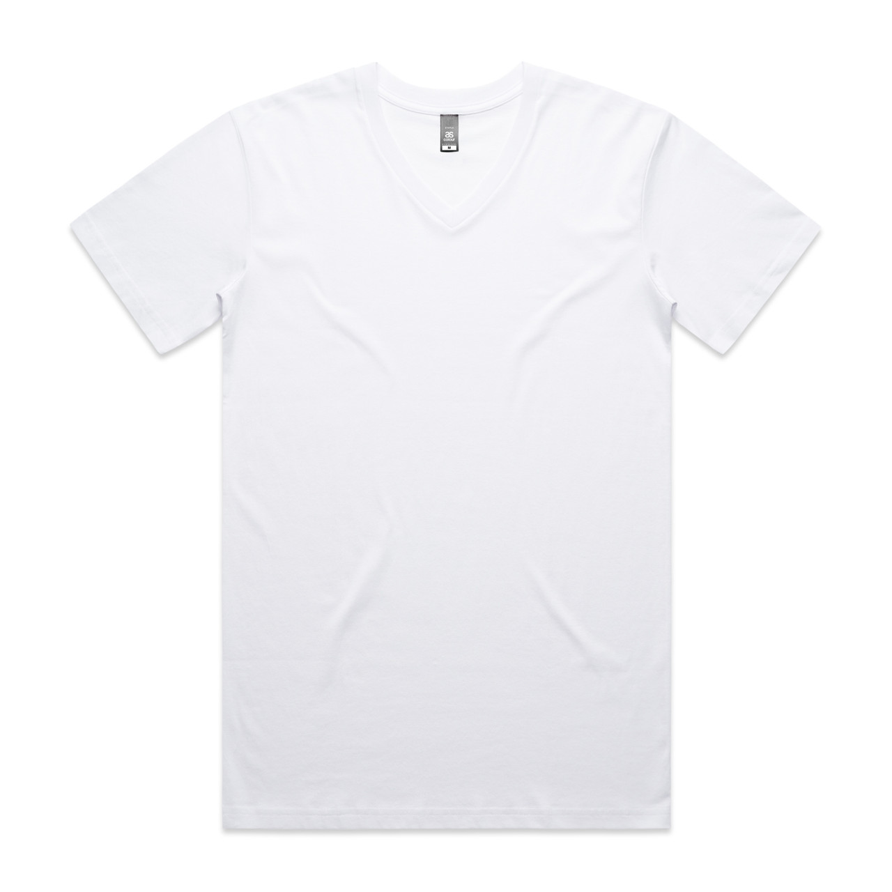 AS Colour Staple V Neck Tee | 5001V in White, front view