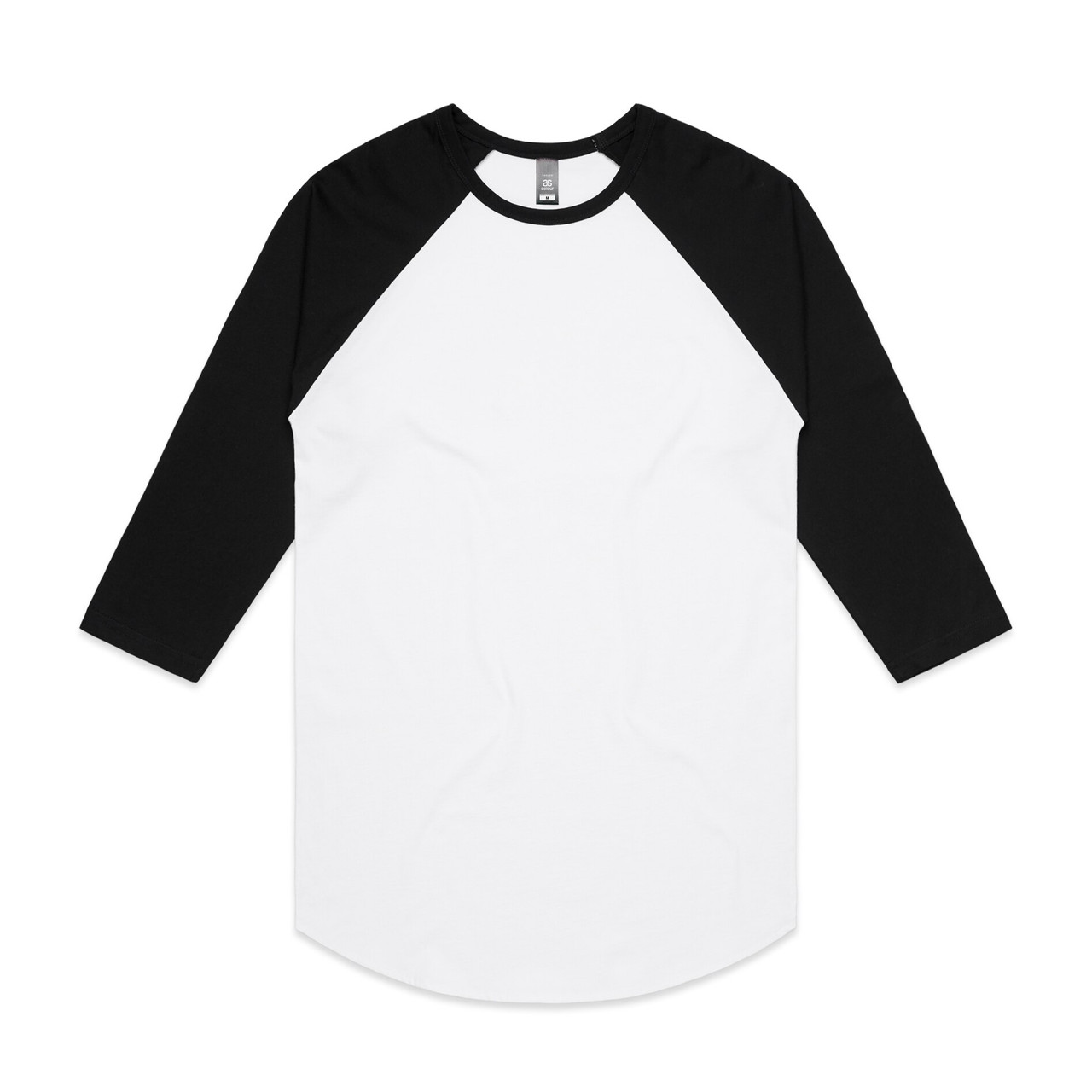 AS Colour Raglan Tee | 5012 in White/Black, front view