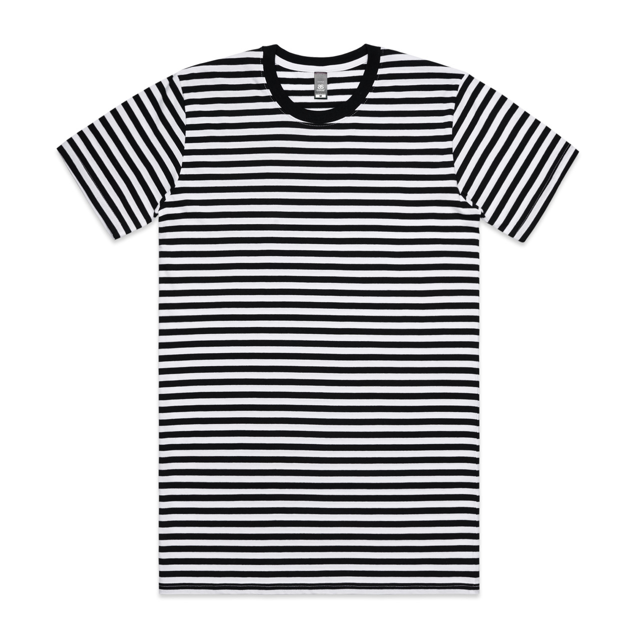 AS Colour Staple Stripe Tee | 5028 in Black/White, front view