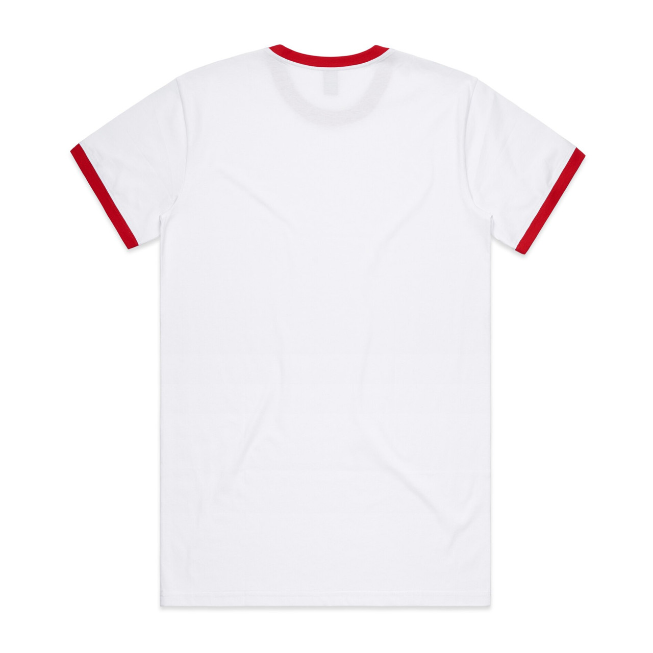 AS Colour Staple Ringer Tee | 5053 in White/Red, back view