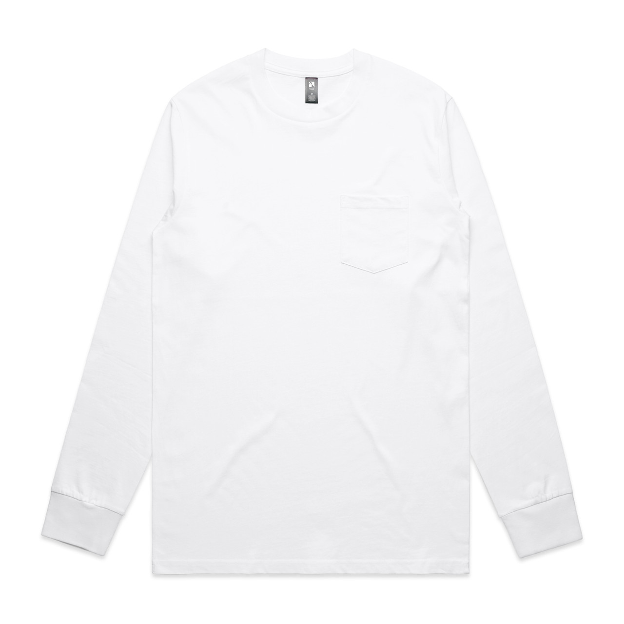 AS Colour Classic Pocket L/S Tee | 5072 in White, front view