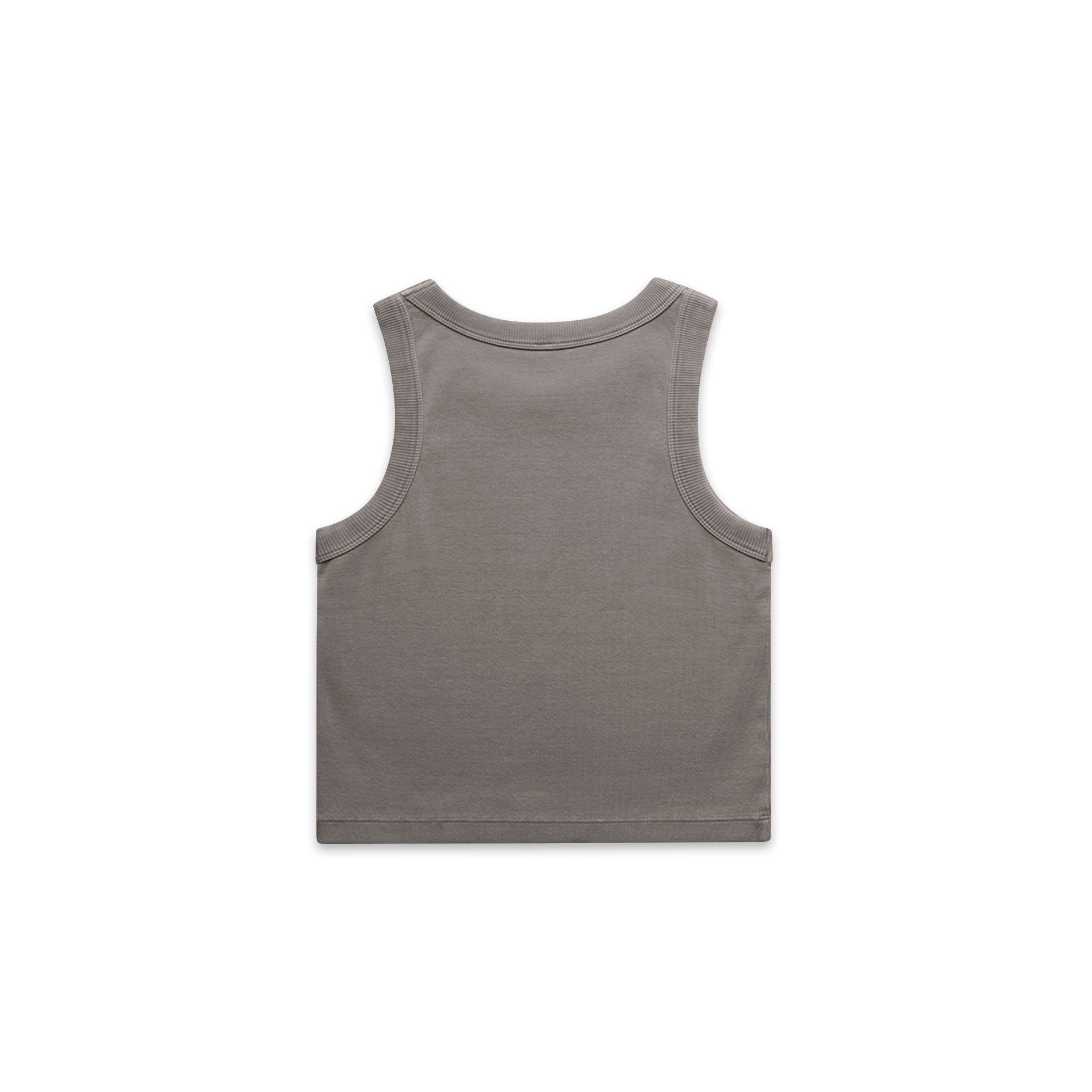 AS Colour Wo's Faded Organic Rib Crop Tank 4035 in Faded Grey, back view