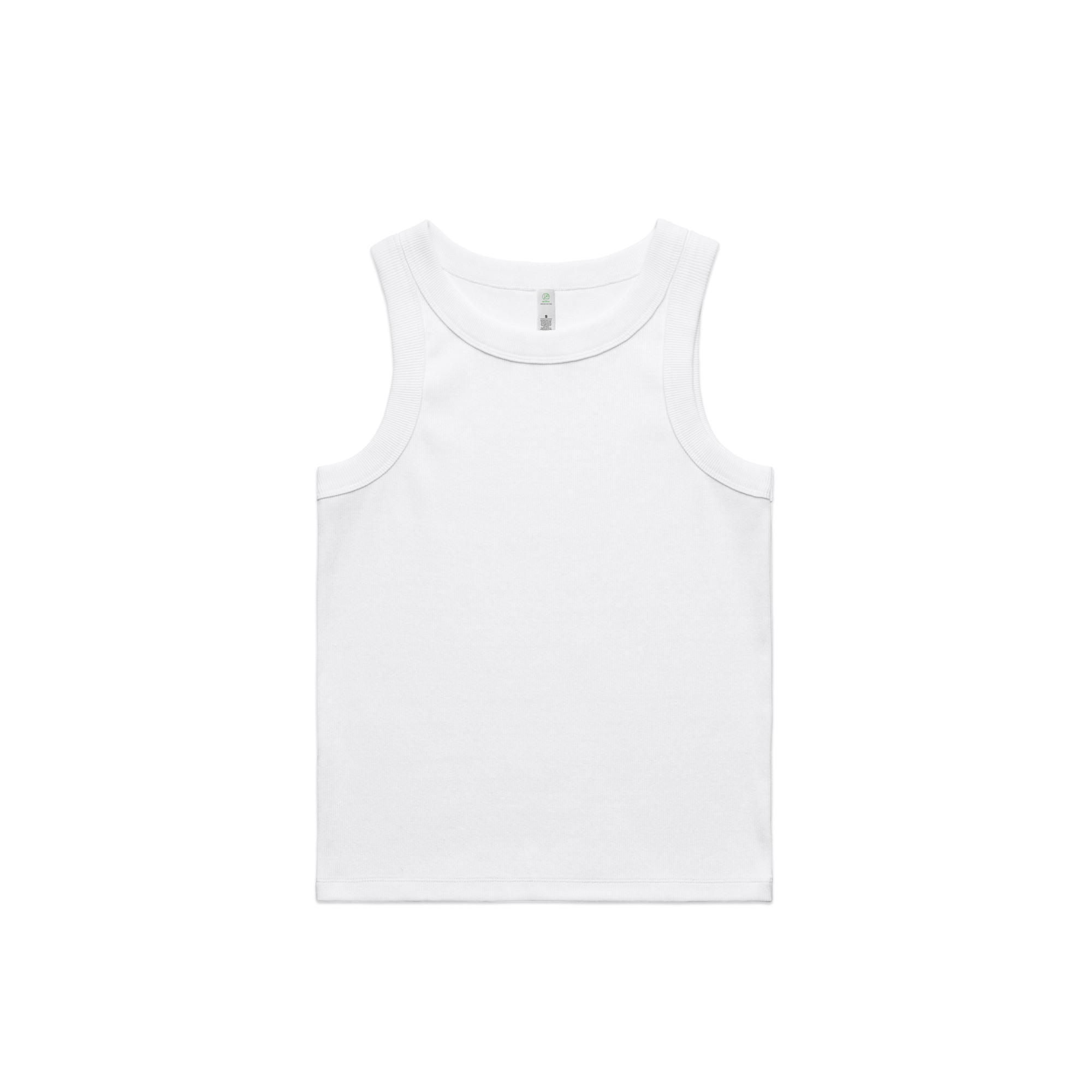 AS Colour Wo's Organic Rib Tank 4063G in White, front view