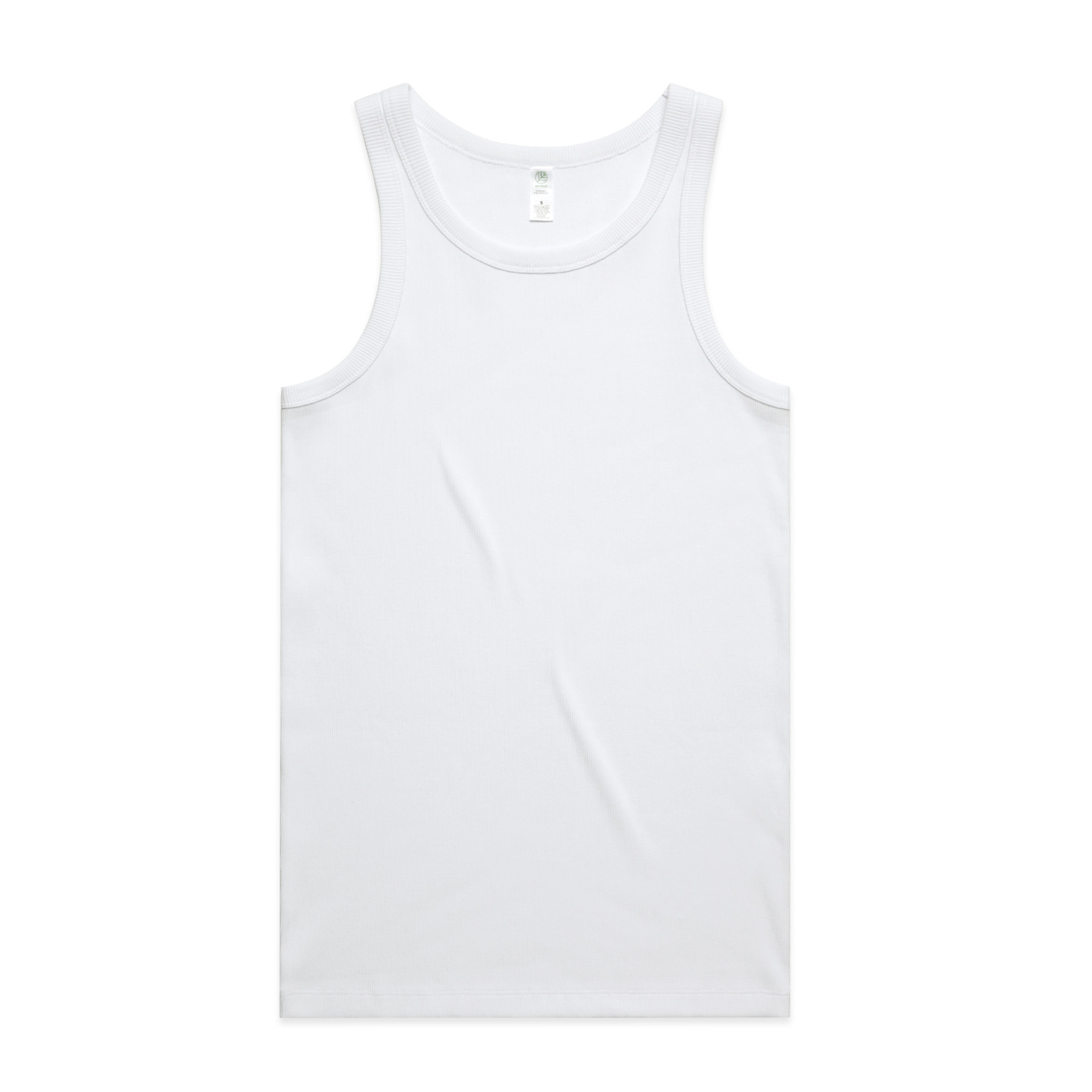 AS Colour Organic Rib Singlet 5063G in White, front view