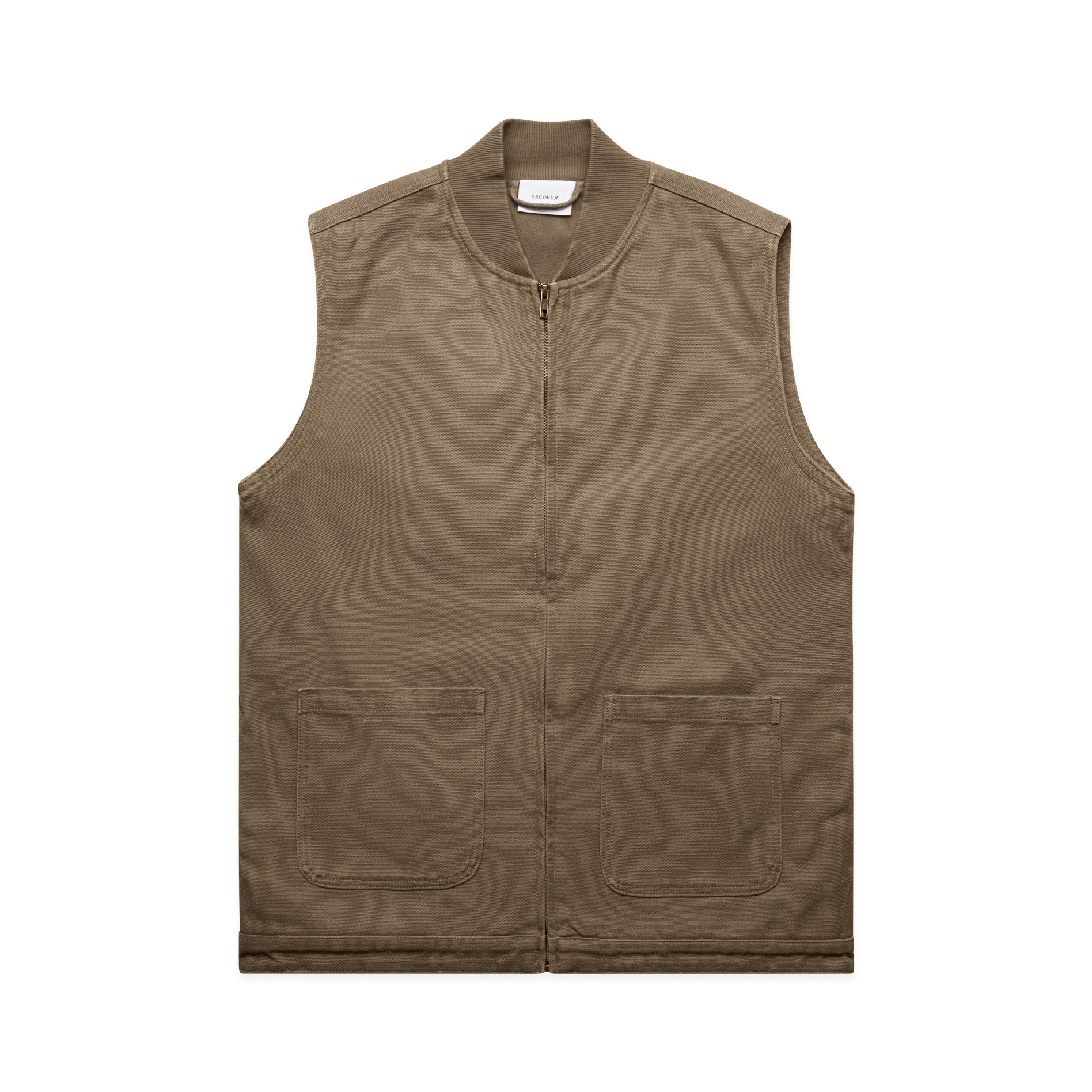 AS Colour Canvas Heavy Vest 5528 in Walnut, front view
