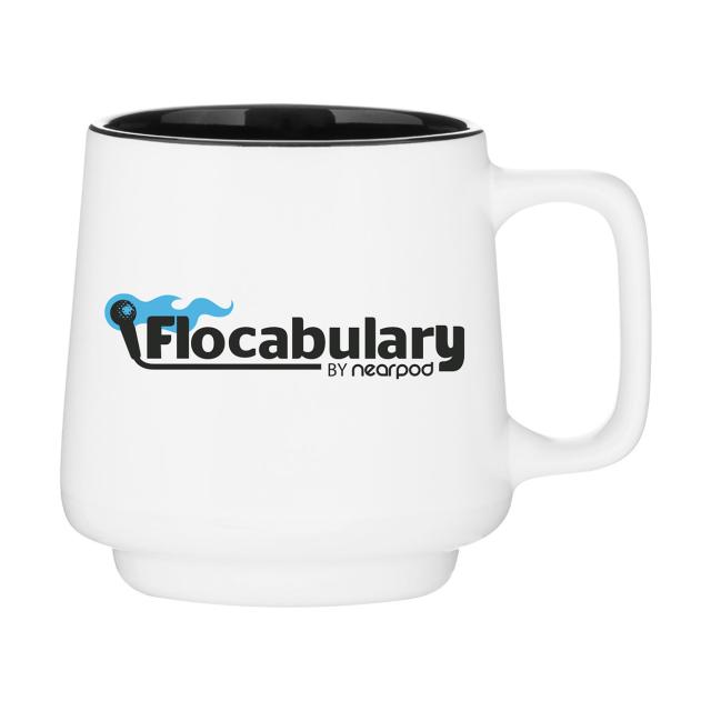 12 oz Windsor Mug — White Exterior — Black