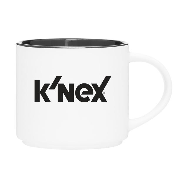 16 oz Monaco Mug — White Exterior — Black