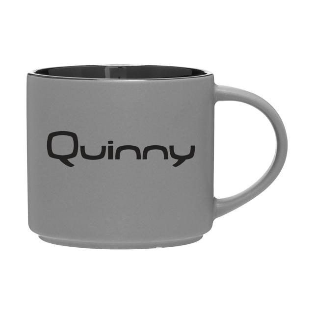 16 oz Monaco Mug — Gray Exterior — Black