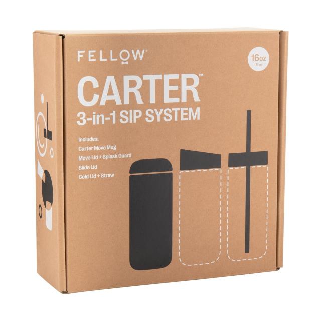 16 oz Fellow Carter 3-In-1 Sip System — Matte Black