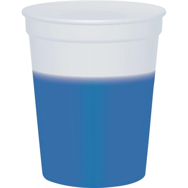 Dooley 16 oz smooth color-changing stadium cup in Natural White/Blue