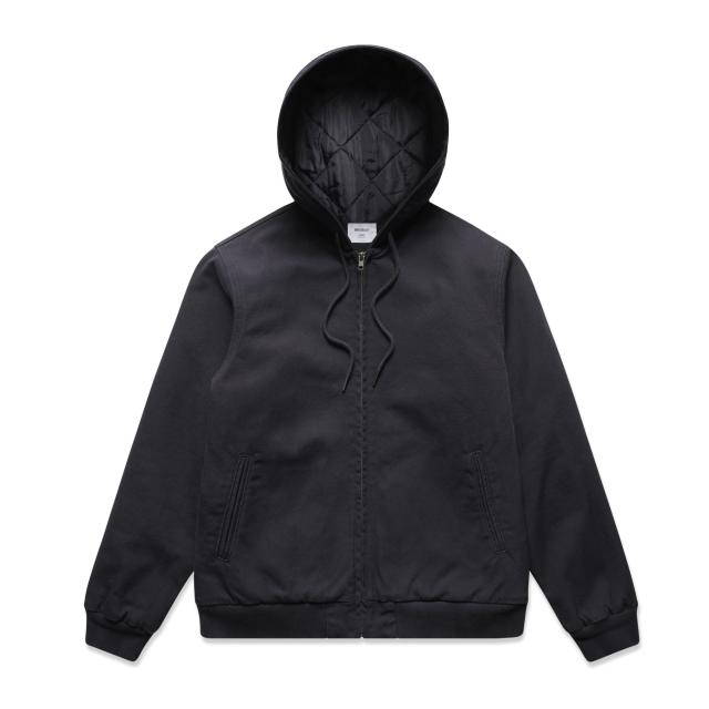 AS Colour Canvas Bomber Hood Jacket 5532 in Ink Blue, front view