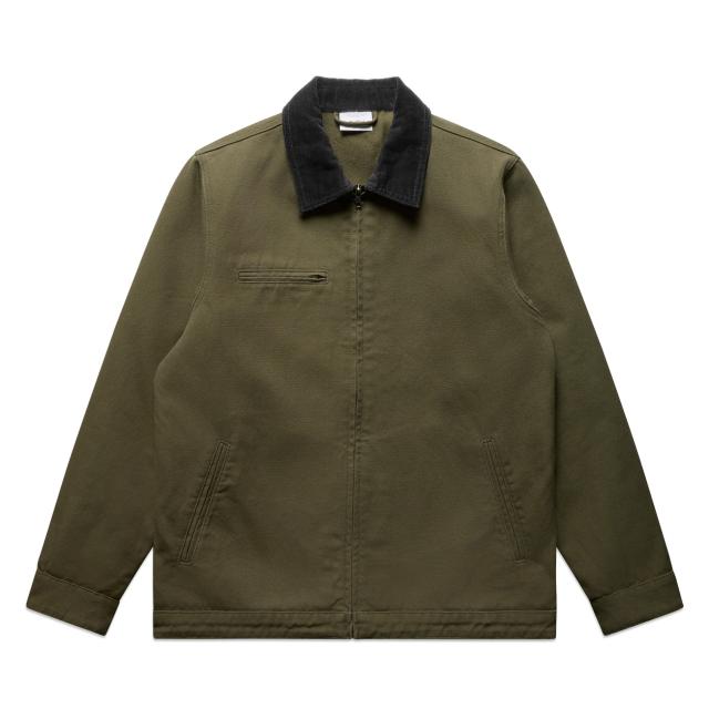 AS Colour Canvas Cord Collar Jacket 5533 in Army, front view