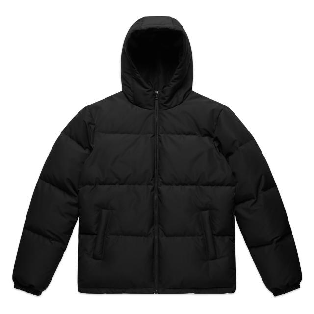 AS Colour Hooded Puffer Jacket 5590 in Black, front view