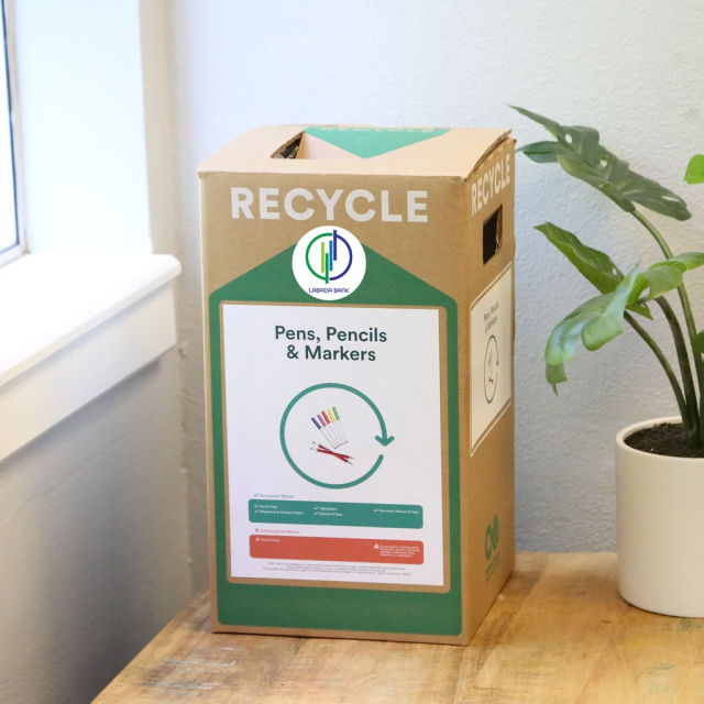 Pens, Pencils & Markers Zero Waste Box in Brown