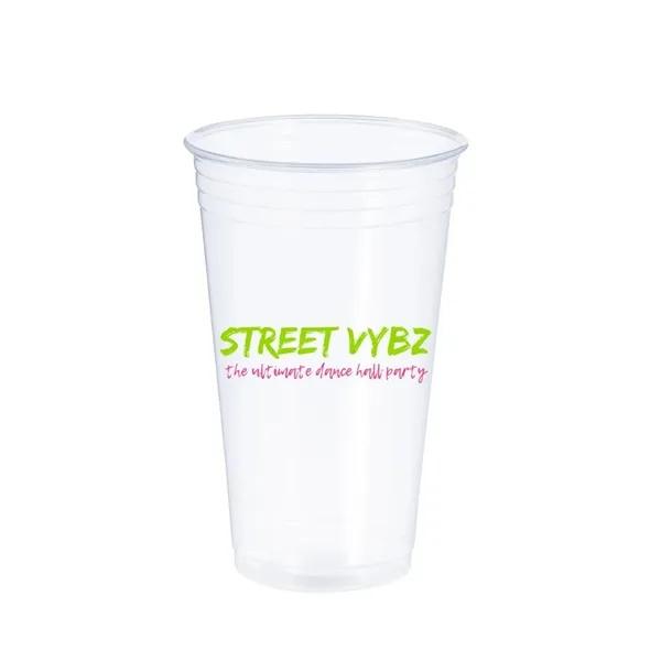 Color Cup 24 oz soft sided clear cup CT24T with sample decoration