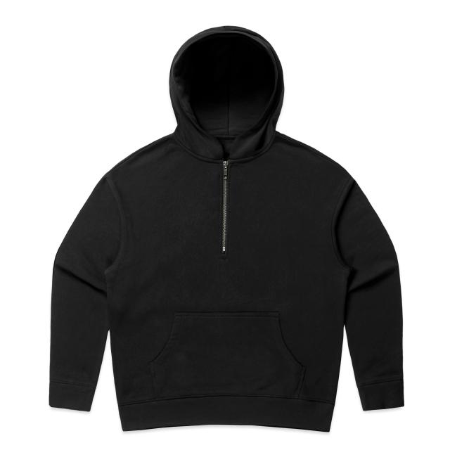 AS Colour Wo's Relax Half Zip Hood 4164 in Black, front view