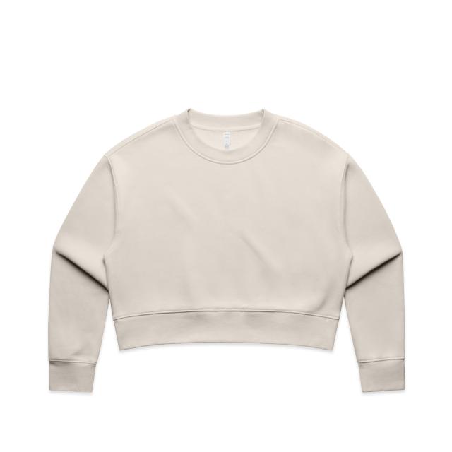 AS Colour Wo's Relax Crop Crew 4169 in Bone, front view