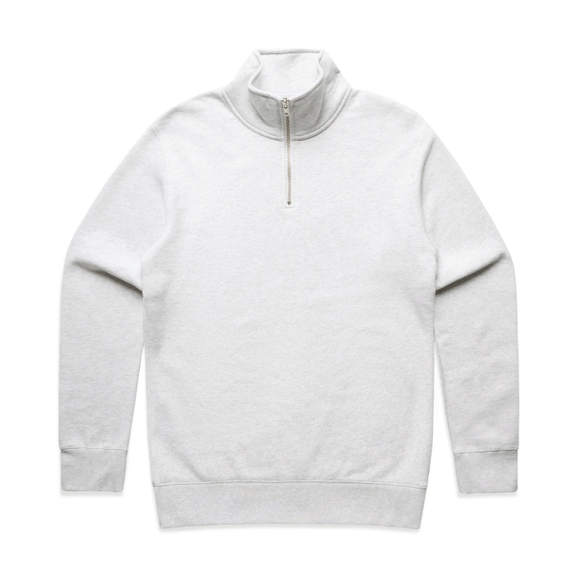 AS Colour Stencil Half Zip Crew 5125 in White Heather, front view