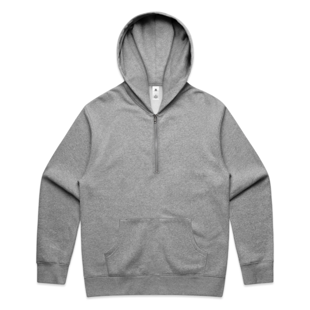 AS Colour Relax Half Zip Hood 5164 in Athletic Heather, front view