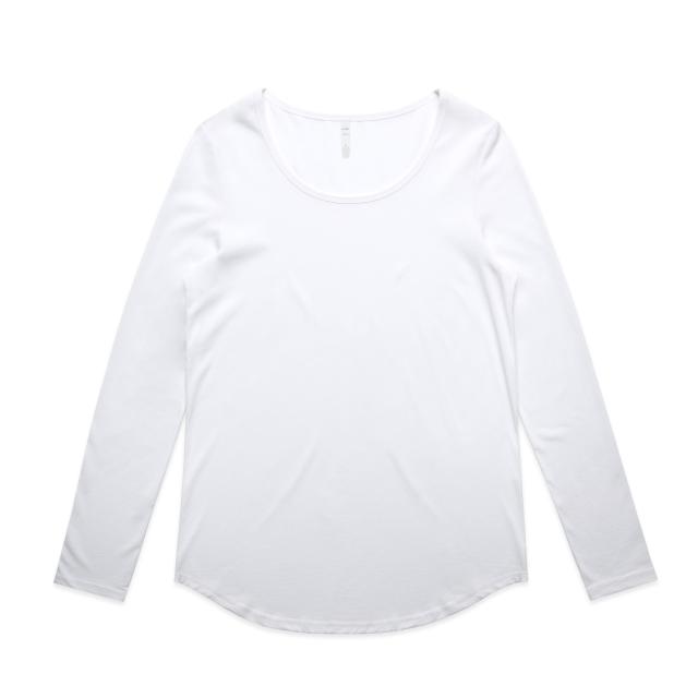 AS Colour Wo's Mali L/S Tee 4009 in White, front view