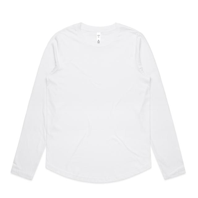 AS Colour Wo's Maple Curve L/S Tee 4021 in White, front view