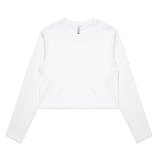 AS Colour Wo's Crop L/S Tee 4058 in White, front view
