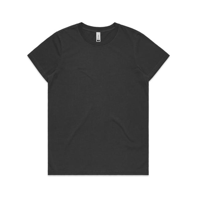 AS Colour Wo's Maple Faded Tee 4065 in Faded Black, front view