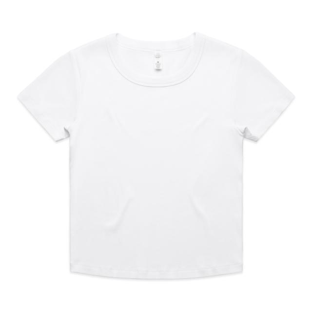 AS Colour Wo's Organic Rib Baby Tee 4074 in White, front view