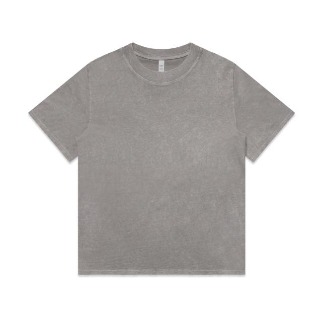 AS Colour Wo's Stone Wash Heavy Tee 4085 in Grey Stone, front view
