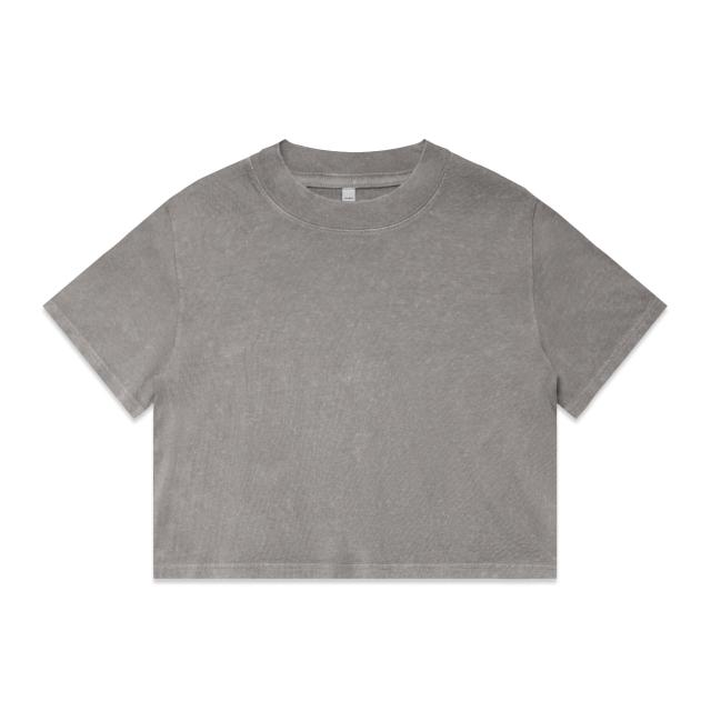 AS Colour Wo's Stone Wash Heavy Crop 4086 in Grey Stone, front view