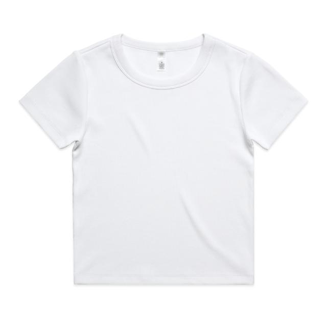 AS Colour Wo's Organic Rib Tee 4092G in White, front view